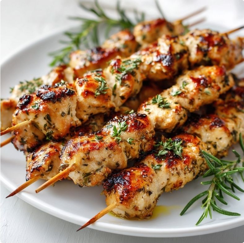 Grilled Chicken Skewers with Herbs